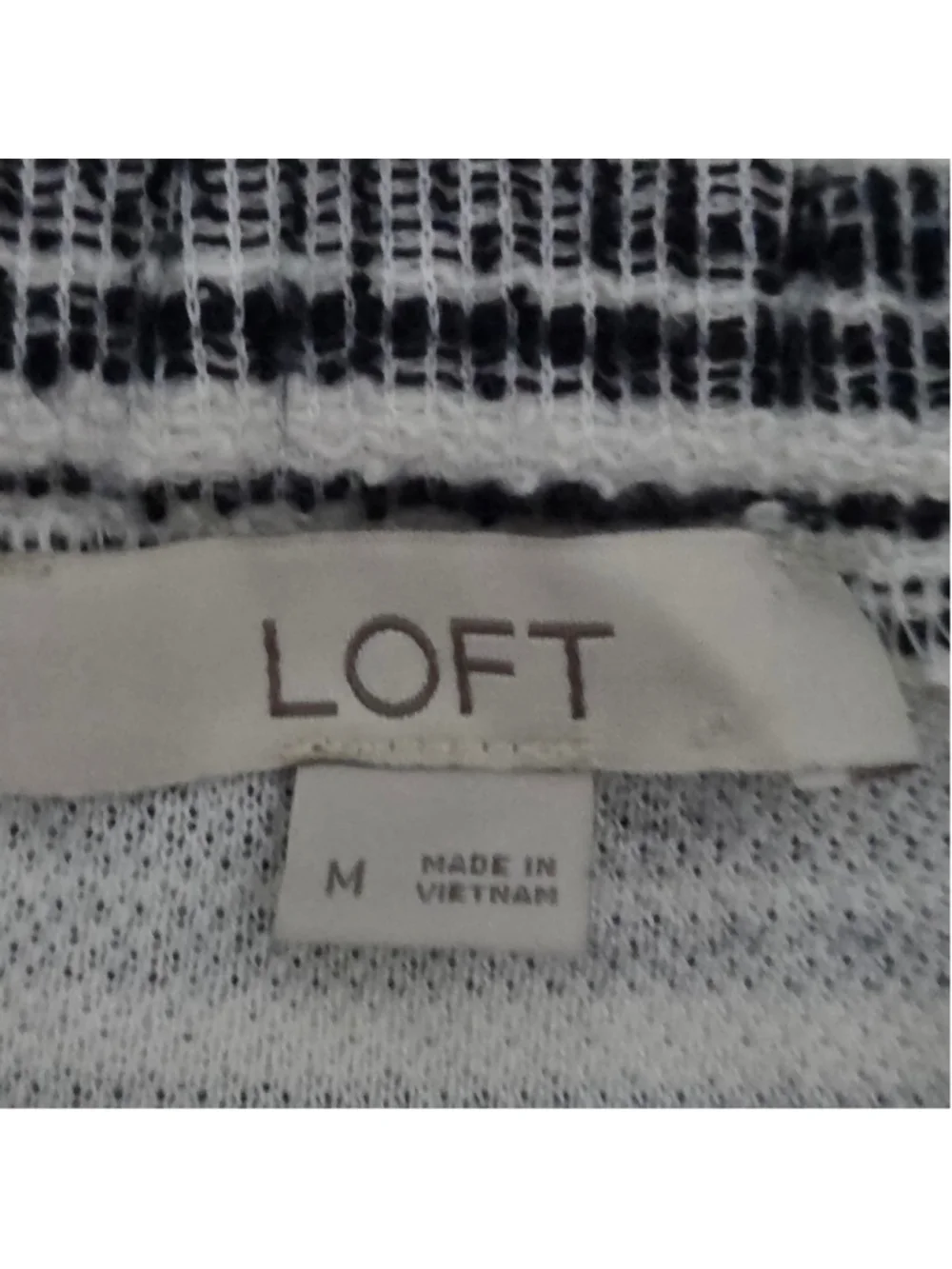 LOFT Black White Striped Mini Nautical Minimalist Coastal Casual Size M